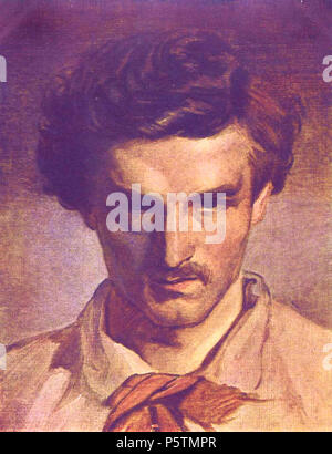 Deutsch: Selbstporträt English: Self portrait  1852. N/A 107 Anselm Feuerbach 007-Neu Stock Photo
