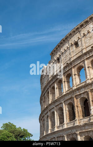 Exterior of the ancient Colosseum in Rome - the largest amphitheatre ever built Stock Photo