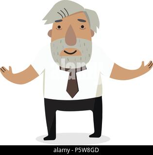 Professor historian. Cartoon character. Stock Vector