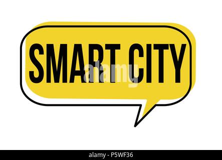 Smart city speech bubble on white background, vector illustration Stock Vector