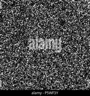 Noise pattern, digital effect. Sky with stars, simple flat design. Many white dots on black background, vector illustration. Stock Vector