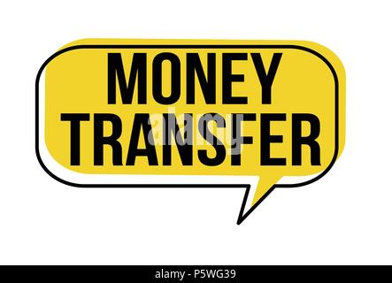 Money transfer speech bubble on white background, vector illustration Stock Vector