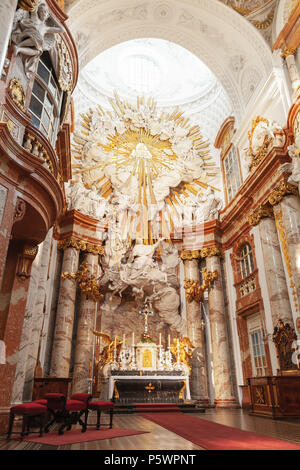 Vienna, Austria - November 4, 2015:  Karlskirche or St. Charles Church interior, it is a baroque church located on the south side of Karlsplatz in Vie Stock Photo