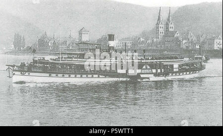 N/A. Deutsch: Der Raddampfer Drachenfels ca. 1904 in Boppard . 1904. Unknown 469 Drachenfels (ship, 1888) 002 Stock Photo