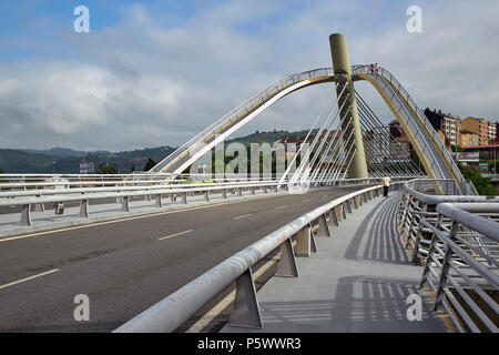 Bridge of the Millennium of Ourense, modern engineering work with mirador to the river Miño, Galicia, Spain, Europe Stock Photo