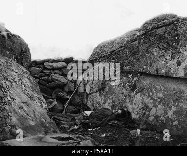 Confederate Dead at Devil's Den Gettysburg Stock Photo - Alamy