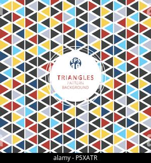 Colorful triangles pattern on white background. Vector illustration Stock Vector