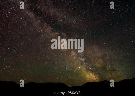 Amazing panorama of the starry sky with the Milky Way galaxy and stars ...
