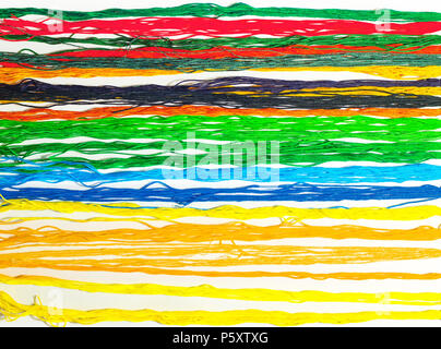 colorful woolen threads; closeup Stock Photo