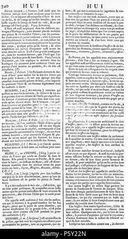 N/A. Français : Encyclopédie, ou Dictionnaire raisonné des sciences, des arts et des métiers, volume 8. from 1751 until 1772. Denis Diderot et Jean le Rond d'Alembert. 511 ENC 8-0340 Stock Photo