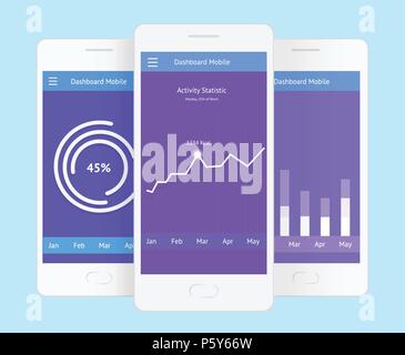 Vector Illustration of mobile screens Stock Vector