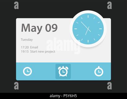 Clock app. Digital clock alarm phone application. Cellphone watch widget  futuristic vector user interfaces. App ui clock mobile, time and date  illustration Stock Vector Image & Art - Alamy