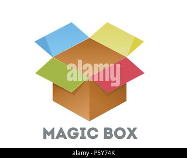 Vector illustration download icon. Open box Stock Vector