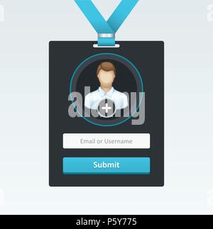 Vector login form in badge Stock Vector