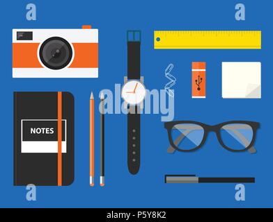Workplace Concept and Business Elements Vector Design Stock Vector