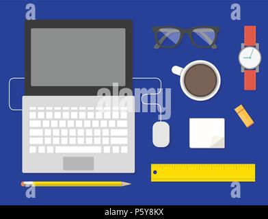 Workplace Concept and Business Elements Vector Design Stock Vector