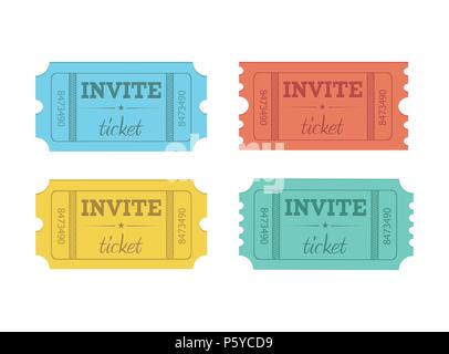 Cinema vector tickets isolated on white background. Flat style Stock Vector