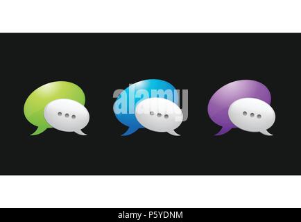 Abstract glossy speech bubbles vector backgrounds set Stock Vector