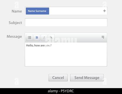 Vector chat interface. Sms messenger. Chatting sms template bubbles Stock Vector