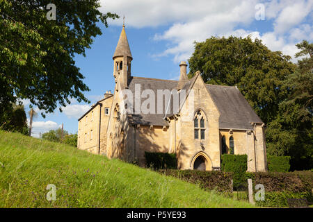 St. Michael and All Angels chapel in Cotswold village of Broad Campden, The Cotswolds, Gloucestershire, England, United Kingdom, Europe Stock Photo