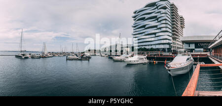 June 20th, 2018, Troia, Portugal - view of the Troia marina and its surroundings Stock Photo