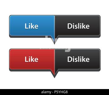 web like and dislike buttons for website or app Stock Vector