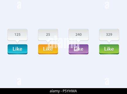 web like buttons for website or app Stock Vector