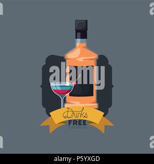 best drink bottle with cup frame Stock Vector