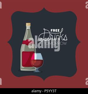 best drink bottle with cup frame Stock Vector