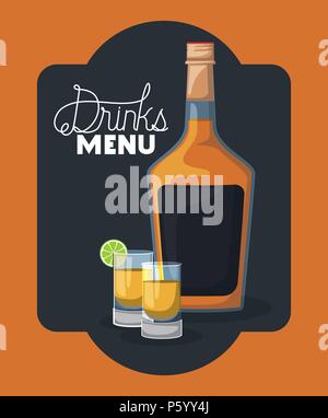 best drink bottle with cup frame Stock Vector