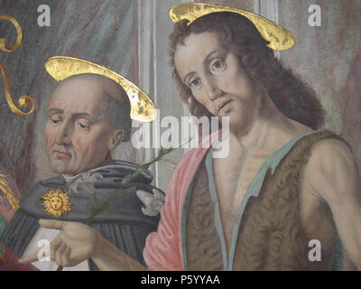 Cagli Cappella Tiranni San Tommaso d'Aquino e angelo Stock Photo