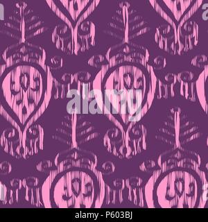 Vector seamless ikat pattern bordo Stock Vector