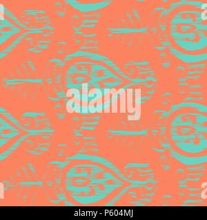 Vector seamless ikat ice cream pattern Stock Vector