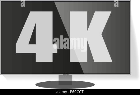 4k smart TV screen with ultra hd resolution. Eps10 vector illustration. Stock Vector