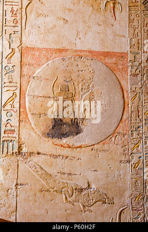 Inside the tomb of Merneptah or Merenptah (KV8) in the Valley of the Kings, Thebes, Luxor, Egypt, Africa Stock Photo