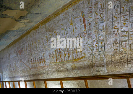 Inside the tomb of Merneptah or Merenptah (KV8) in the Valley of the Kings, Thebes, Luxor, Egypt, Africa Stock Photo