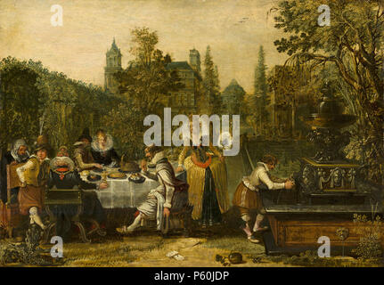 Merry Company in a Park  1614. N/A 524 Esaias van de Velde 002 Stock Photo