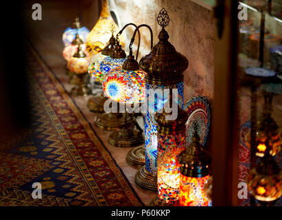 Shop with decorative lamps Kotor Old town Montenegro Stock Photo