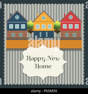 Abstract Real Estate Card, Home Sweet Home Message Stock Vector