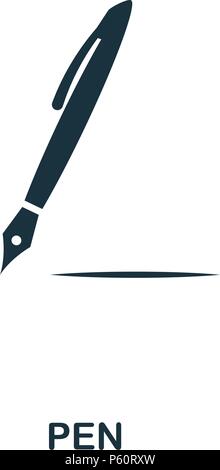 Pen icon. Line style icon design. UI. Illustration of pen icon. Pictogram isolated on white. Ready to use in web design, apps, software, print. Stock Vector