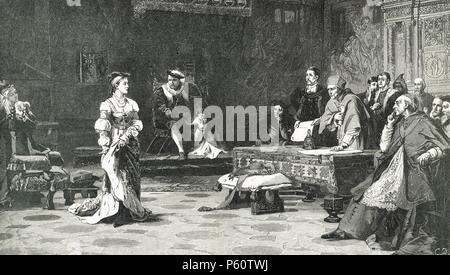 Trial of Catherine of Aragon, first wife of King Henry VIII, 21 June 1529 Stock Photo