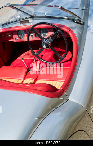 1951 Jaguar XK120 Roadster at Bicester Heritage Centre. Oxfordshire, England Stock Photo