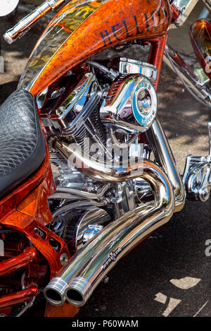 Custom chopper motorcycle engine Stock Photo - Alamy