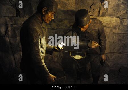 Mining. Surveying by the mines compass. Diorama. Deutsches Museum. Munich. Germany. Stock Photo