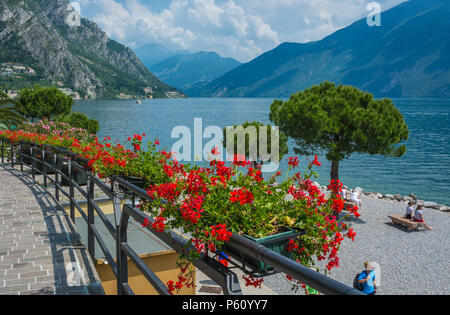 View of Garda Lake, from Limone sul Garda, Brescia, Italy Stock Photo