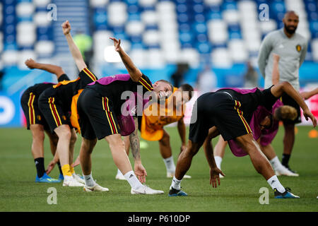 Kaliningrad, Russia, 27 June 2018. Jan Vertonghen of Belgium during a Belgium training session, prior to their 2018 FIFA World Cup Group G match against England, at Kaliningrad Stadium on June 27th 2018 in Kaliningrad, Russia. (Photo by Daniel Chesterton/phcimages.com) Credit: PHC Images/Alamy Live News Stock Photo