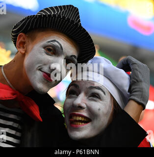 Samara, Russia. 28th June, 2018. Fans are seen prior to the 2018 FIFA World Cup Group H match between Colombia and Senegal in Samara, Russia, June 28, 2018. Credit: Liu Dawei/Xinhua/Alamy Live News Stock Photo