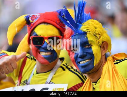 Samara, Russia. 28th June, 2018. Fans of Colombia are seen prior to the 2018 FIFA World Cup Group H match between Colombia and Senegal in Samara, Russia, June 28, 2018. Credit: Liu Dawei/Xinhua/Alamy Live News Stock Photo