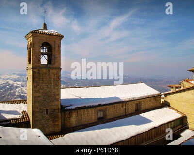 Bell tower of Church and Convent of the Capuchin Fathers in San Marino Stock Photo