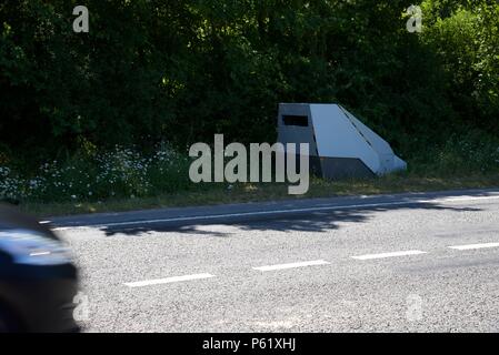 French radar speed camera: an example of the new breed of 'pop up' speed cameras used in France Stock Photo